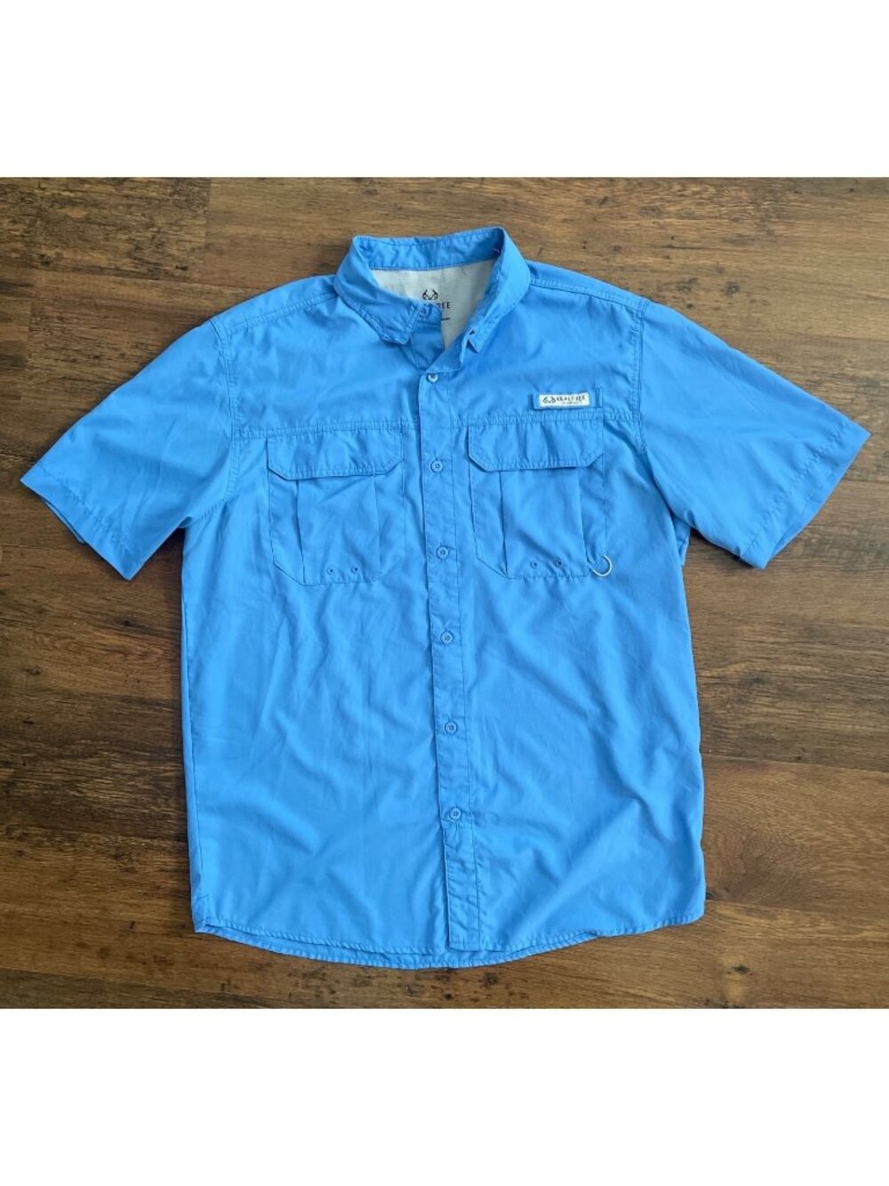 RealTree Fishing Vented Shirt Blue Mens Medium